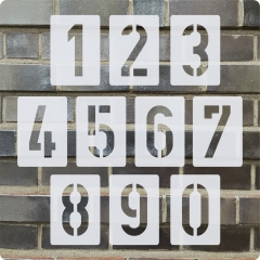Zahlen 0-9 ● 20cm hoch Zahlen-Schablonen-Set Nr.35 ● 10 einzelne Schablonen
