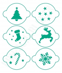 Schablonen Set ● 6 Motive Weihnachten ● für Kaffee ● Plätzchen oder Basteln