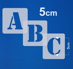 Buchstaben 5cm hoch ● Schrift-Schablonen-Set Nr.5 ● 30 einzelne Schablonen