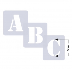 Buchstaben 5cm hoch ● Schrift-Schablonen-Set Nr.5 ● 30 einzelne Schablonen