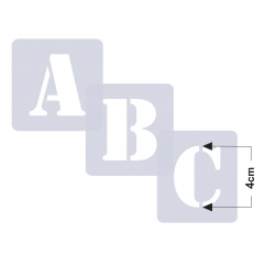 Buchstaben 4cm hoch ● Schrift-Schablonen-Set Nr.5 ● 30 einzelne Schablonen