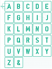 Einzel - Schablonen Buchstaben 15cm hoch ● Alphabet Druckbuchstaben