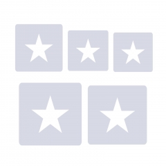 Schablonen Set ● 5 einzelne Sterne  ● 1cm, 2cm, 3cm, 4cm und 5cm groß