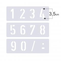 Zahlen 0-9 ca. 3cm hoch Zahlen-Schablone Nr.35