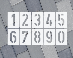 Ziffern 0-9 ● 25cm hoch Zahlen-Schablonen-Set Nr.35 ● 10 einzelne Schablonen