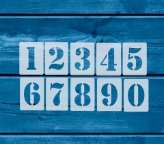 Zahlen 2cm hoch 0-9 ● Zahlen-Schablonen-Set Nr.5 ● 10 einzelne Schablonen 0-9