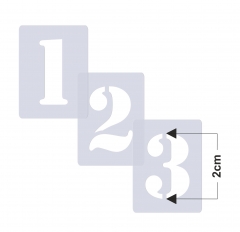 Zahlen 2cm hoch 0-9 ● Zahlen-Schablonen-Set Nr.5 ● 10 einzelne Schablonen 0-9