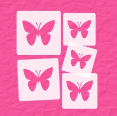 Schablonen Set ● 5 einzelne Schmetterlinge ● 7cm, 8cm, 9cm, 10cm und 11cm groß