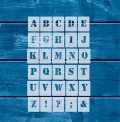 Alphabet groß, klein und Zahlen  ● Buchstaben 3cm hoch ● Schablonen-Set Nr.5