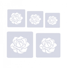 Schablonen Set ● 5 einzelne Rosen ● 6cm, 7cm, 8cm, 9cm und 10cm groß