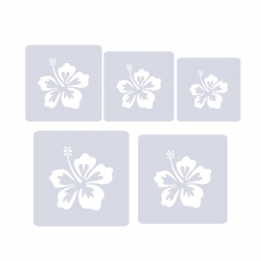 Schablonen Set ● 5 einzelne Hibiskusblüten ● 6cm, 7cm, 8cm, 9cm und 10cm groß