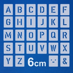Buchstaben 6cm hoch ● Schrift-Schablonen-Set Nr.35 ● 30 einzelne Schablonen