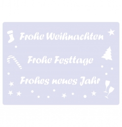 Schablone Schriftzüge ● Frohe Weihnachten ● Frohe Festtage ● Frohes neues Jahr