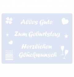 Schablone Schriftzüge ● Alles Gute ● Zum Geburtstag ● Herzlichen Glückwunsch