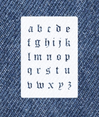 Alte Schrift ● Buchstaben-Schablone passend zu großes Alphabet Nr.30 ABC