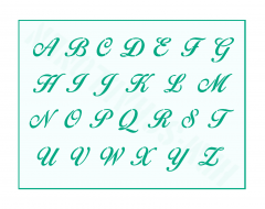 Schrift-Schablone Schreibschrift ● großes Alphabet Nr.27 ca. 2,5cm - 3cm