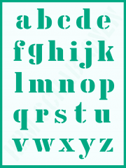 Schrift-Schablone Druckbuchstaben klein ● Alphabet Nr.5