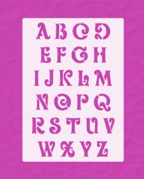 Schrift-Schablone Buchstaben ● ca. 2,5cm hoch Schnörkelschrift Nr.6 großes Alphabet