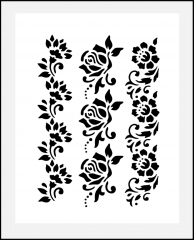 Motiv-Schablone Blumen ● Rosen Bordüren
