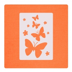 Motiv-Schablone ● Schmetterlinge und Blumen