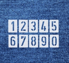 Zahlen 6cm hoch ● Zahlen-Schablonen-Set Nr.35 ● 10 einzelne Schablonen