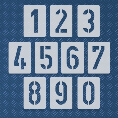 Zahlen 4cm hoch ● Zahlen-Schablonen-Set Nr.35 ● 10 einzelne Schablonen 0-9