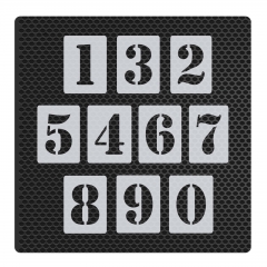 Zahlen 3cm hoch 0-9 ● Zahlen-Schablonen-Set Nr.5 ● 10 einzelne Schablonen 0-9
