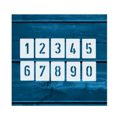 Zahlen 2cm hoch 0-9 ● Zahlen-Schablonen-Set Nr.35 ● 10 einzelne Schablonen