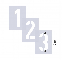 Zahlen 2cm hoch 0-9 ● Zahlen-Schablonen-Set Nr.35 ● 10 einzelne Schablonen