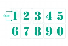 Zahlen 4cm hoch ●Zahlen-Schablonen-Set Nr.5 ● 10 einzelne Schablonen 0-9