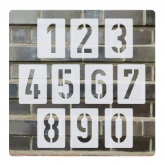 Zahlen 0-9 ● 10cm hoch ● Zahlen-Schablonen-Set Nr.35 ●10 einzelne Schablonen