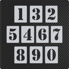 Zahlen 15cm hoch 0-9 ● Zahlen-Schablonen-Set Nr.5 ● 10 einzelne Schablonen