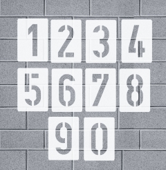 Zahlen 0-9 ● 15cm hoch Zahlen-Schablonen-Set Nr.35 ● 10 einzelne Schablonen