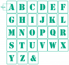 Einzel - Schablonen  Buchstaben 10cm hoch ● Alphabet ● Druckbuchstaben