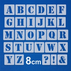Buchstaben 8cm hoch ● Schrift-Schablonen-Set Nr.5 ● 30 einzelne Schablonen