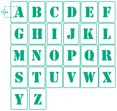 Buchstaben 10cm hoch ● Schrift-Schablonen-Set Nr.5 ● 30 einzelne Schablonen