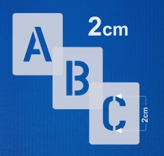 Buchstaben 2cm hoch ● Schrift-Schablonen-Set Nr.35 ● 30 einzelne Schablonen