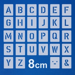Buchstaben 8cm hoch ● Schrift-Schablonen-Set Nr.35 ● 30 einzelne Schablonen