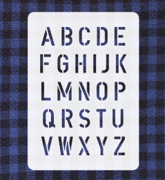 Schrift-Schablone ● Druck-Buchstaben 2,5cm Alphabet groß Nr.35