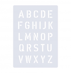 Schrift-Schablone ● Druck-Buchstaben 2,5cm Alphabet groß Nr.35